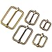 Swpeet 100 Pcs Bronze Metal Rectangle Adjuster Triglides Slides Buckle, Roller Pin Buckles Slider Strap Adjuster for Belt Bags DIY Accessories - 13mm / 15mm / 20mm / 25mm/ 35mm