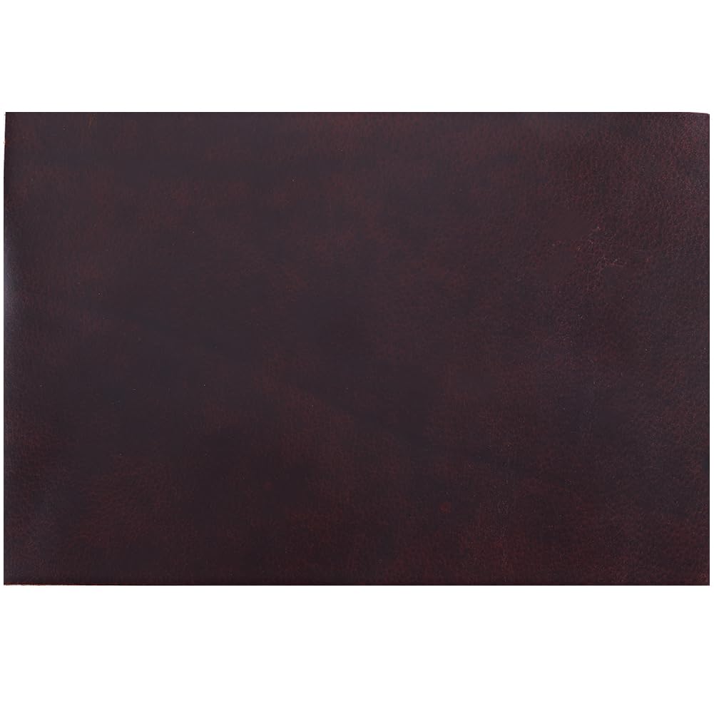 GORGECRAFT 12 x 8 Inch Genuine Leather Sheets Full Grain Leather Sheet 2mm Thick Cowhide Leather Pieces Glossy Leather Fabric Leather Scrap Leather Tooling for Crafts Jewelry Making, Coconut Brown