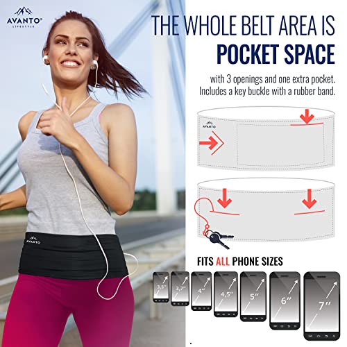 AVANTO Phone Running Belt for Women, Hidden Travel Money Belt for