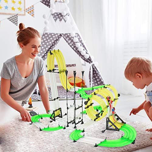 Racing Track Car Toys, 171pcs 38.7ft DIY Rail Car Race Track Set 2 Cars 2 Remote Controller, Build Your Own 3D Super Track Car Playset, Birthday Party Festival Gift with Free Assembly for Children - Thumbnail 3