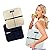 Ollieroo Tempered Glass Precision Digital Bathroom Body Weight Scale with Blue LCD Display, Smart Step-on 440lb Capacity