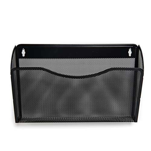 Klickpick Office Mesh Metal 6 Pockets Office Wall Mount Hanging File Folder Organizer Holder Rack Wall Files Magazine Organizer Holder (Black)