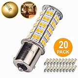 20 Pcs Extremely Super Bright 1156 1141 1003 BA15S 68-SMD LED Replacement Light Bulbs for RV Indoor Lights(20-Pack, Warm White (3000K-3500K Color Temputure))