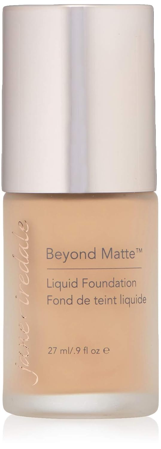 Jane Iredale Beyond Matte 3-in-1 Liquid Foundation, Long-wear, Buildable Coverage, Vegan, Clean, Cruelty Free, Semi Matte Finish