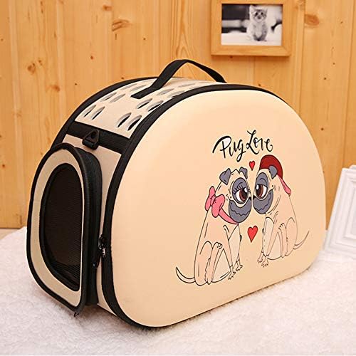 NANAD Pet Carrier Waterproof Fabric Padded Soft Sided Airline Approved Portable Collapsible Mesh Breathable for Small Puppy Dogs Cats Travel Bag with Widen shoulder strap(Beige)