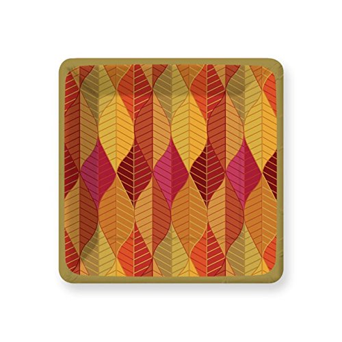 Design Design Orange, Red, Gold Gilded Leaves Dessert Paper Plates