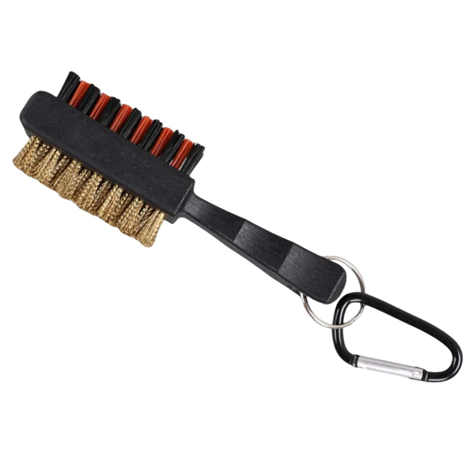 Golf Club Brush Groove Cleaner Tools Dual Sided,Golf Golf Club Bag Accessories Cleaning Brushes Metal Nylon Portable Pocket Durable for Irons Balls Spike Easy Attach to Golf Bag (1 Pack)