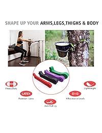 HOSETOP Pull Up Resistance Bands, Stretch Assist Bands,Heavy Duty Resistance Bands,Mobility and Powerlifting Exercise Bands,Perfect for Body Stretching, Physical Therapy and Resistance Training