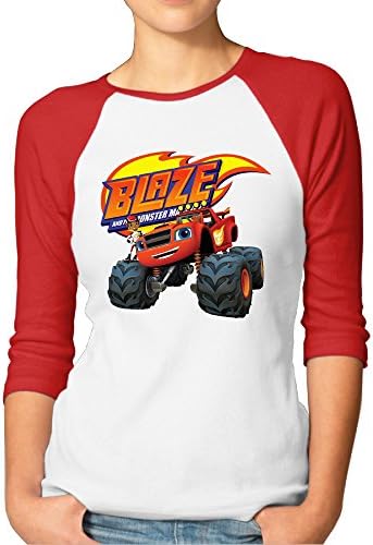 Women's Blaze And The Monster Machines Funny 3/4 Sleeve Baseball Raglan Shirts