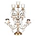 Amalfi Decor 8-Piece Dessert Cupcake Stand, Large Pastry Candy Cake Cookie Tray Tower Holder Plate for Wedding Event Birthday Party, Display Pedestal with Votive Candle Holders, Gold
