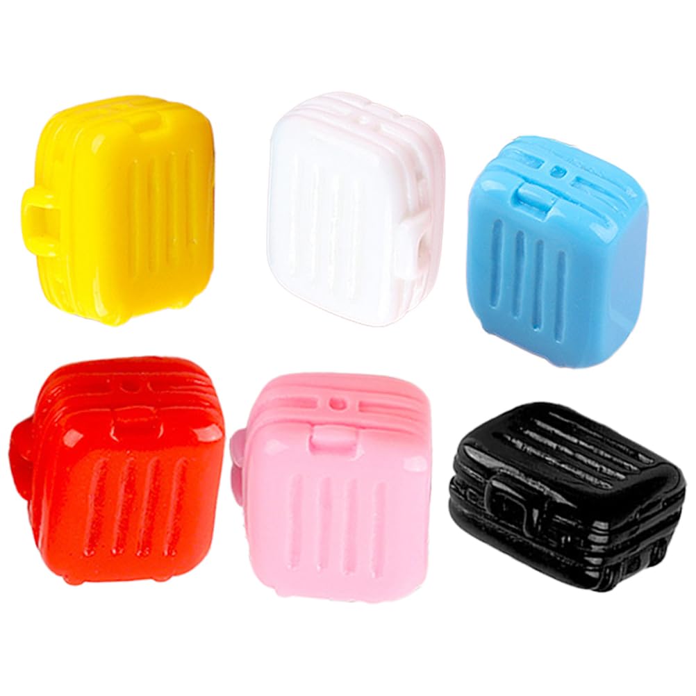 Photo 1 of 6Pcs Mini Suitcase Party Favor Box Realistic Small Doll Luggage Dollhouse Decor Accessories for DIY Micro-Scene Layouts Chic Adornments Tiny House Display 1.08 * 0.94 * 0.59inch
