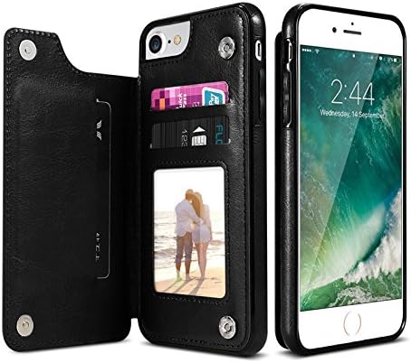 Pnizun - Retro PU Leather Case For iPhone X 6 6s 7 8 Plus XS 5S SE Multi Card Holders Phone Cases For iPhone XS Max XR 10 Cover