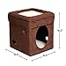 MidWest “The Original” Curious Cat Cube, Cat House / Cat Condo in Brown Faux Suede & Synthetic Sheepskinthumb 2