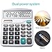Calculator, 2-Pack 12-Digit Solar Battery Basic Calculator, Solar Battery Dual Power Office Calculator, with Large LCD Display and Large Buttons (Battery Included)