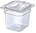 Carlisle FoodService Products Storplus Food Pan, Food Storage Container with Spoonable Corners for Catering, Buffets, Restaurants, Polycarbonate (Pc), 1/6 Size 6 Inches Deep, Clear