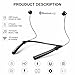 Sport Bluetooth Headphones, Wireless Stereo Neckband Workout Earphone Magnetic Earbuds for iphone 8, 7, 6S Plus, Cordless Headset Sweatproof Earphone for Gym Running Exercising- Black