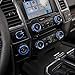 JOIN-WIT 6pcs Inner Air Conditioner & Audio & Trailer & 4WD Switch Knob Ring Button Cover Trim for Ford F150 XLT 2016 2017 (Blue)