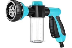 Jet Dog Wash Dog Shower Sprayer Garden Hose Spray,Garden Hose Nozzle,Adjustable Foam Spray with Soap Dispenser 8-in-1 Sprayer