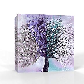 Wall26-Canvas Wall Art-Abstract Colorful Tree-Giclee Painting Wall Bedroom Living House Decoration Home Art - 12x12 inches