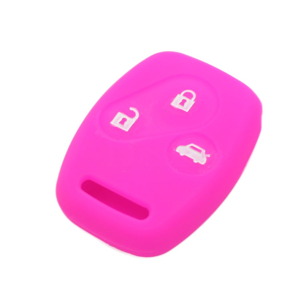 BROVACS Silicone Cover Protector Case Holder Skin Jacket Compatible with HONDA 3 Button Remote Key Fob CV9201 Rose