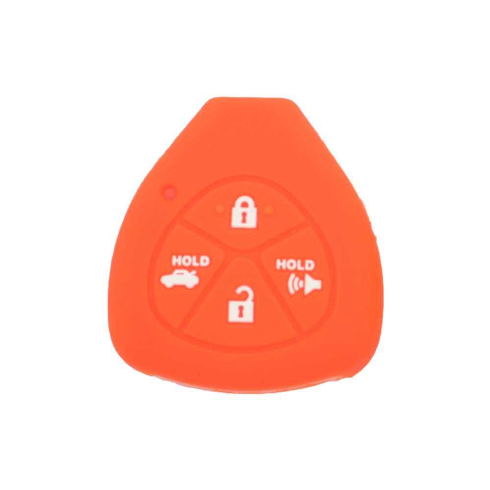 BROVACS Silicone Cover Protector Case Holder Skin Jacket Compatible with TOYOTA 4 Button Remote Key Fob CV2416 Orange — image 1