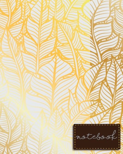 Notebook: Golden Notebook , Feathers Bohemian Notebook , size 8