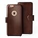 Compatible with iPhone 6S Wallet case, iPhone 6 Wallet Case, Durable and Slim, Lightweight with Classic Design & Ultra-Strong Magnetic Closure, Faux Leather, Dark Brown, for Apple iPhone 6s/6