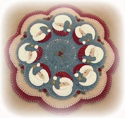 Believe Penny Rug Kit Pre Cut and Pre Washed Applique Kit Santa Pattern