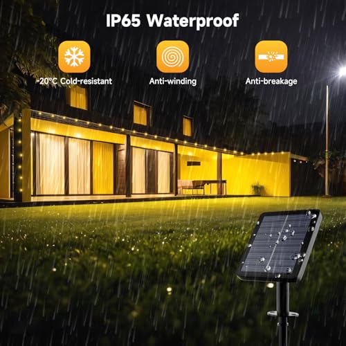 Electight 2 Pack 20M Solar String Lights Outdoor, Total 400 LED Solar Powered Fairy Lights, 8 Modes & IP65 Waterproof Lights for Tree, Patio, Garden, Yard, Home, Party, Christmas (Warm White)