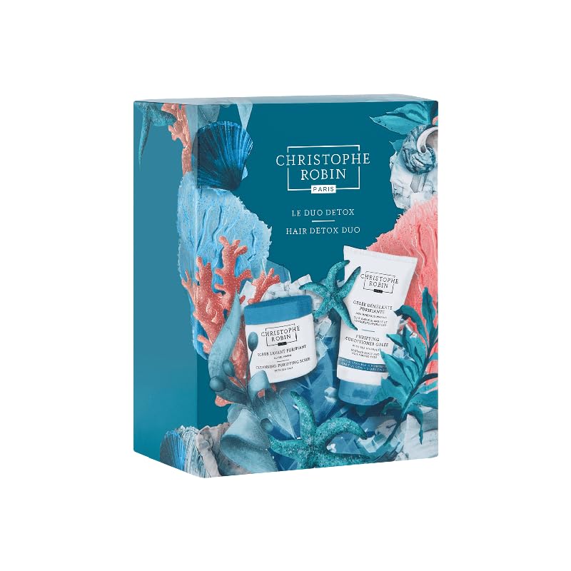Christophe Robin Hair Detox Duo – Purifying Scalp & Hair Care Set, Deep Cleansing Mask & Detoxifying Scrub, Removes Build-Up & Impurities, Refreshes & Balances Scalp