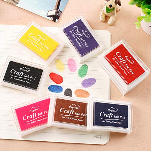 Miraclekoo Washable Craft Ink Pad Finger Ink Pad Stamps Partner Craft Stamp Pad 15 DIY Assorted Color - Pink,Yellow,Purple,Coffee,Green,Blue,Red and so on