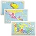 Painless Learning Educational Placemats South America Central America and Canada Maps Set Non Slip Washable
