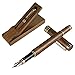 Henzin Fountain Pen Wooden Ink Pen Handcrafted Walnut with Ink Refill Converter and Gift Box Vintage Drawing Writing Journal Calligraphy Pens For Refillable Ink Cartridges Gift For Women Men