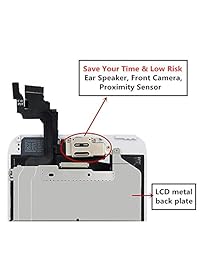 diyrepair Premium iphone 6 Plus 5.5" visualización LCD de repuesto digitalizador de visualización táctil visualización montaje con altavoz de oreja, cámara frontal, sensor de proximidad, vidrio templado, Herramientas de reparación, 5.5 pulgadas, Blan