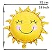 28 Inch Shiny Gold Sun Smiley Face Foil Mylar Balloons Sunshine Helium Balloons Sunny Wedding Favors Summer Theme Party Decorations, 5 PC