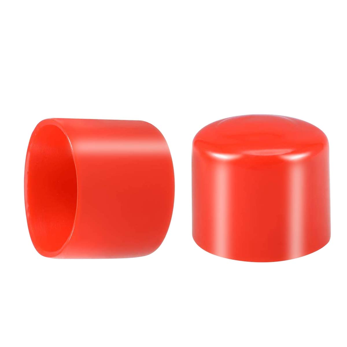 Screw Thread Protectors, PVC Rubber Round Tube Bolt Cap Plastic End Cap Cover Thread Protectors Red, Inner Dia 42mm， 50 Pcs — image 1