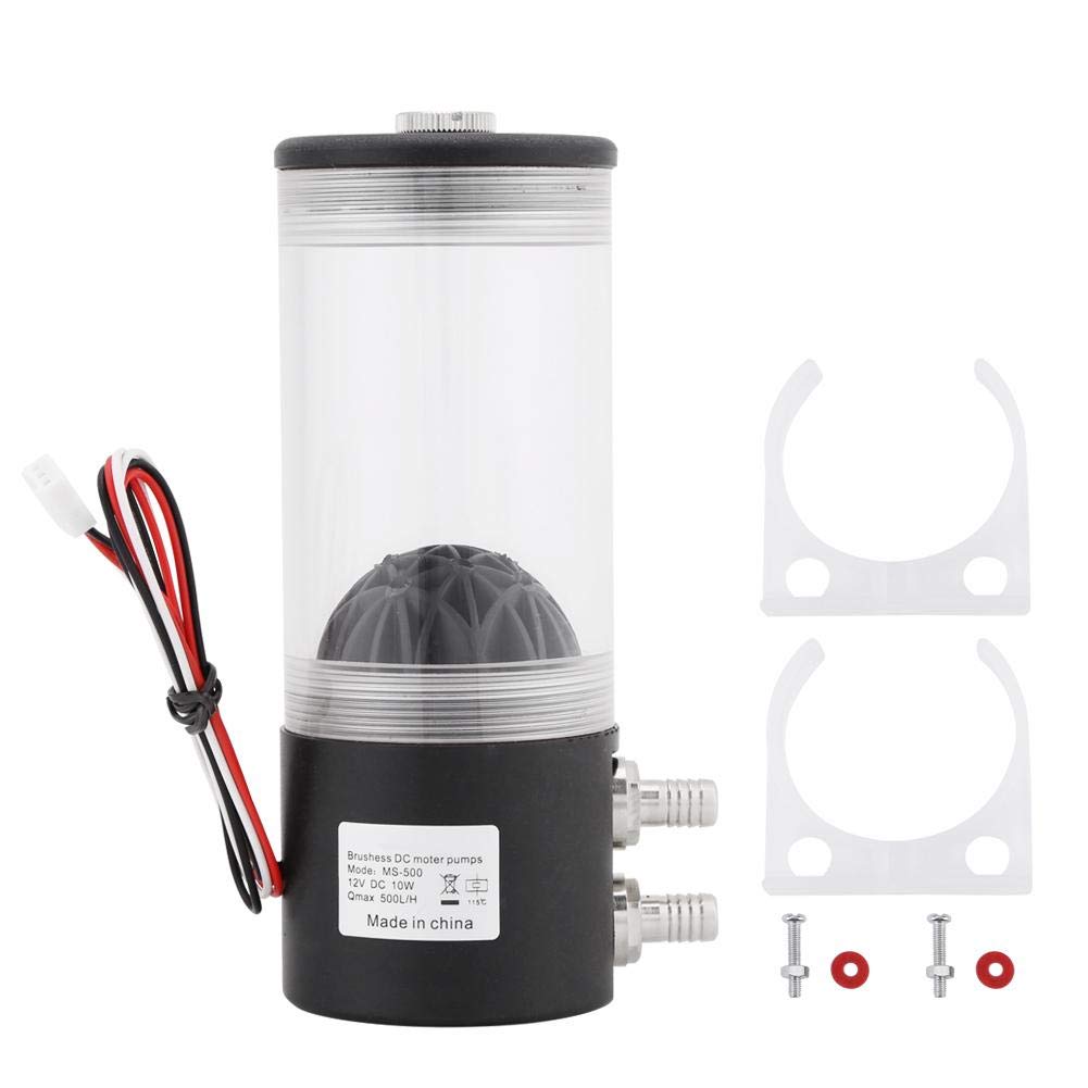 Water Cooler Cooler, 500L/H 10W Dc 12V CPU Water Cooling Pump Co2 Water Cooler Pump Tank for PC Heatsink