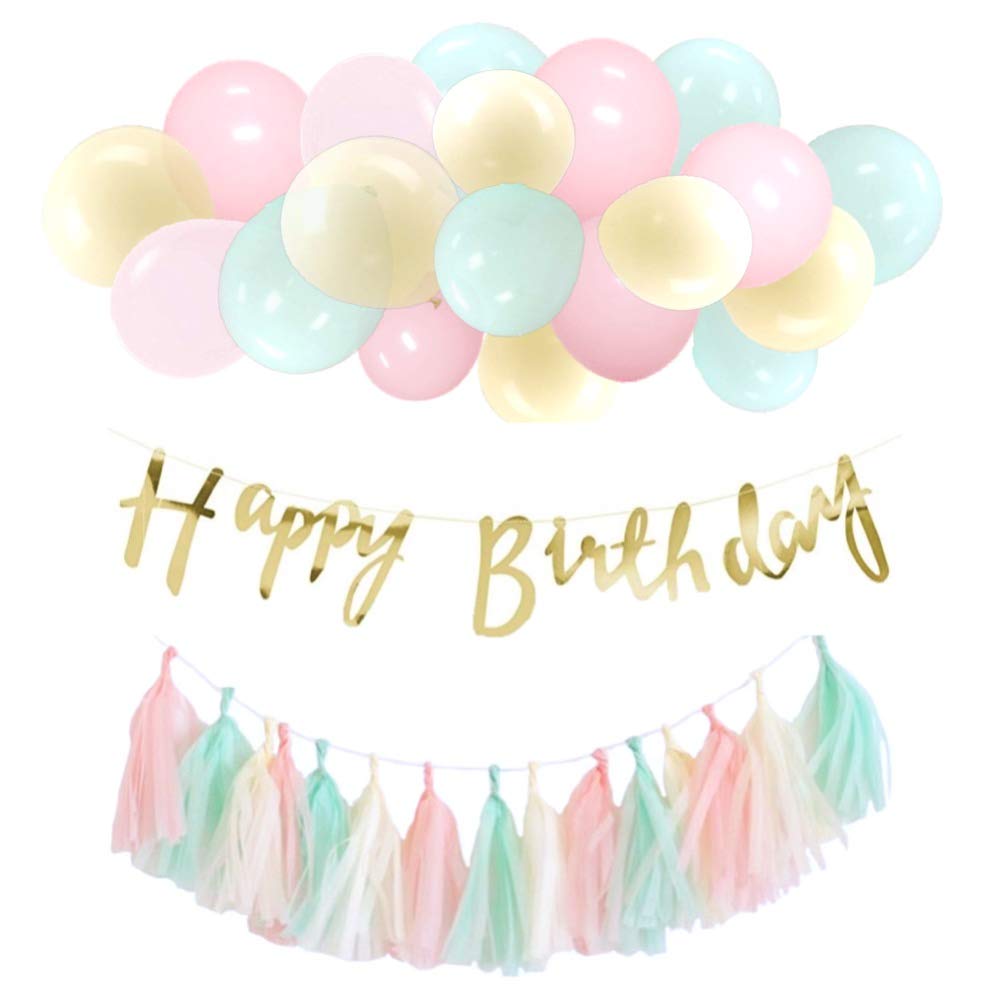 Mua Hanamei Birthday Decoration Decoration Birthday Decoration Set No 4 Cursive Garland Tassel Balloon Garland Balloon Confetti Boy Girl Pa17 Tren Amazon Nhật Chinh Hang 21 Fado