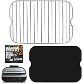 Air Fryer Rack Accessories for Ninja Foodi Smart XL 6-in-1 FG551 and Reusable Liner Accessory for Indoor Grill and Airfryer Cooking, Baking and Dehydrating, Stainless Steel, Paper Liner Replacement