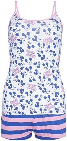 Ladies Girls Disney Mickey Mouse Cami Set Pyjamas Womens Vest Shorts Gift by Bend The Trend2