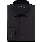 JKIIA Men's Dress Shirts Stretch Wrinkle-Free Long Sleeve Shirts Solid Business Casual Formal Button Up Shirt