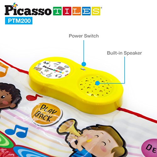 image for PicassoTiles PTM200 Portable Large Piano Keyboard Educational Music Ma