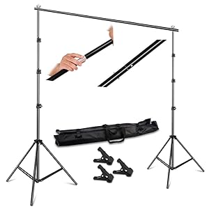 SH 2.6 X 3M Adjustable Background Stand Background Support Kit Removable with Carry Bag for Hanging Background Cloth