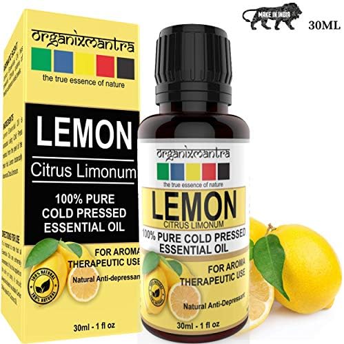 Organix Mantra Lemon Cold Pressed Essential Oil - 30Ml, Pure, Natural, Therapeutic Grade