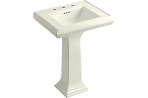 KOHLER Memoirs® Classic 24" pedestal bathroom sink with 8" widespread faucet holes