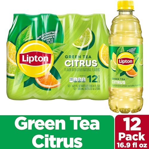 LIPTON GREEN TEA CITRUS, 16.9 FL OZ BOTTLES (PACK OF 12)