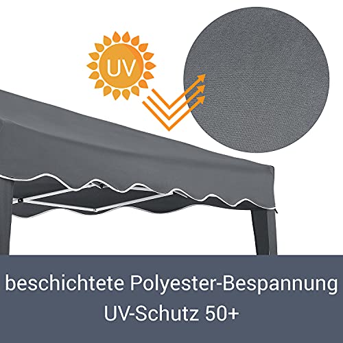 Juskys Faltpavillon Vivara 3x3 m — Pop-up Pavillon höhenverstellbar, UV50+ & wasserabweisend — Gartenzelt mit Tasche… – Bild 7