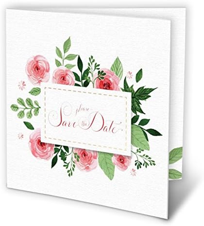Save the Date Cards, Floral Date (Boxed Set of 12 Cards - Envelopes Included)