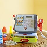 Tech 4 Kids Kidstech Supermarket Multi Functional Kids Play Cash Register with Lights and Sound, Scanner, Credit Card, Working Mic, and Playfood