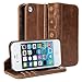 GMYLE iPhone 4S Wallet Case, Book Case Vintage for iPhone 4 4S - Brown Classic [Crazy Horse Pattern] [PU Leather] Book style Flip Folio Case Cover